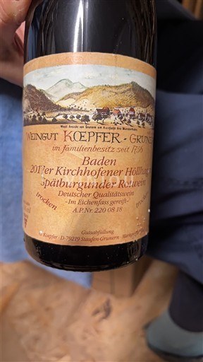 Baden Nicht spezifiziert Weingut Köpfer Kirchhofener Höllberg Spätburgunder Rotwein 2017