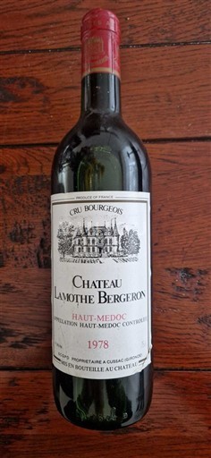 Bordeaux Haut-Médoc Château Lamothe Bergeron 1978