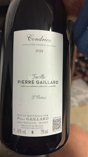 Vallée du Rhône Condrieu Famille Pierre Gaillard L'Octroi 2024