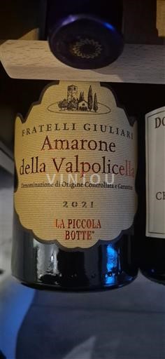 Vêneto Amarone della Valpolicella Fratelli Giuliari La Piccola Botte 2021