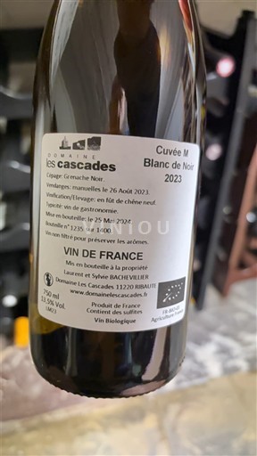 Vinhos Blanc sec Cuvée M Blanc de Noir Domaine Les Cascades 2023 França Languedoque Languedoc AOC