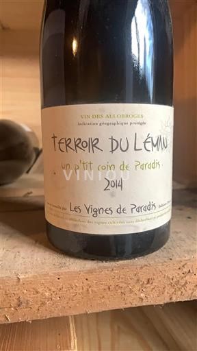Alpit ja Rhônen maat Allobrogien viinit Les Vignes de Paradis Terroir du Léman - un p'tit coin de Paradis 2014