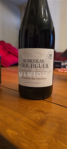 Víno Rouge sec Domaine S Moulins 2024 Francie Údolí Loiry Saint-Nicolas-De-Bourgueil AOC