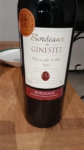 Bordeaux Ginestet Bordeaux de Ginestet 2002