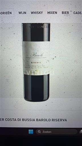 Piëmont Barolo Costa di Bussia Barolo Riserva Niet-geïntegreerd