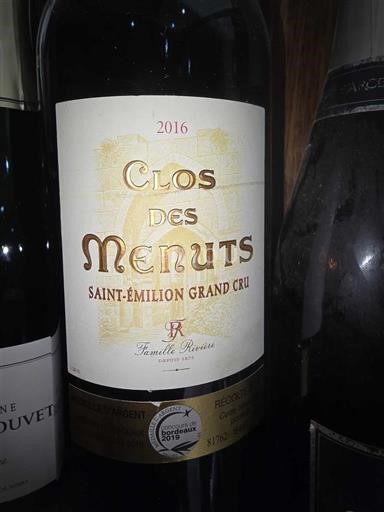 Bordeaux Saint-Émilion Grand Cru Clos des Menuts 2016