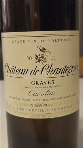 Bordeaux Graves Château Chantegrive Caroline 2011