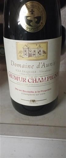 Vallée de la Loire Saumur-champigny Domaine Aunis 2016