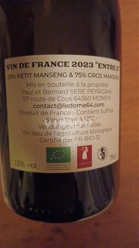 Sud-Ouest Domaine Sère Peyrigain Entre 2 2023