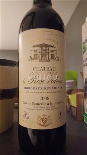 Bordeaux Bordeaux Supérieur Château La Rose Videau 2008