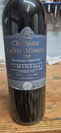 Bordeaux Bordeaux superiore Château Lafite Monteil 1995