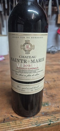 Bordeaux Bordeaux superiore Château Sainte Marie 2005