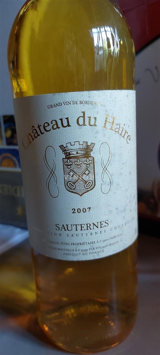 Bordeaux Sauternes Château Haire 2007