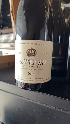 Wijnen Rouge sec Les Cabottes Domaine Muzard 2016 Frankrijk Bourgondië Santenay AOC Premier Cru