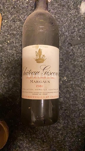 Bordeaux Margaux Grand Cru Château Giscours 1981