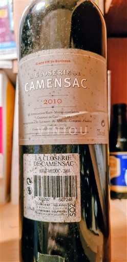 Rượu vang Rouge sec La Closerie de Camensac Château Camensac 2010 Pháp Bordeaux Haut-Médoc AOC