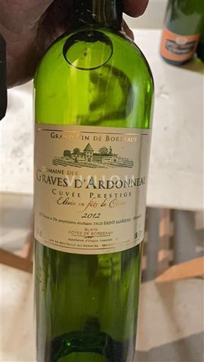 Viner Rouge sec Cuvée Prestige Domaine S Graves d'Ardonneau 2012 Frankrike Bordeaux Côtes-de-bourg AOC