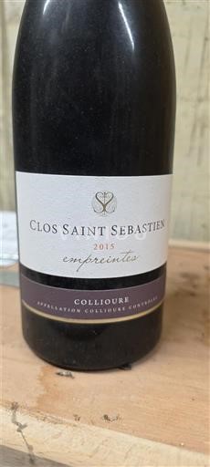 Roussillon Collioure Clos Saint Sebastien Empreintes 2015