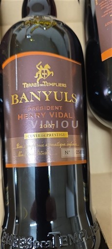 Roussillon Banyuls Terres des Templiers Président Henry Vidal de Prestige 2007