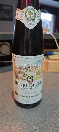 Vinos Rouge sec Spécial Barrique Henri Bleger 2016 Francia Alsacia Vin de France