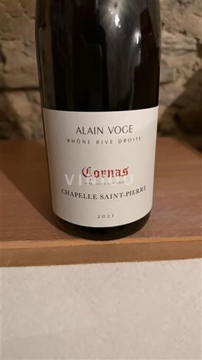 Vin Rouge sec Chapelle Saint-Pierre Domaine Alain Voge 2023 France Vallée du Rhône Cornas AOC