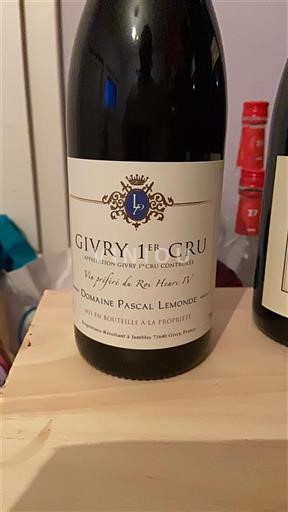 Bourgondië Givry Premier Cru Domaine Pascal Lemonde Vie pojetée le Roi Hauin II 2023