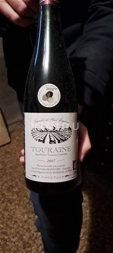 Víno Rouge sec Vignoble du haut bagneux 2007 Francie Údolí Loiry Touraine AOC