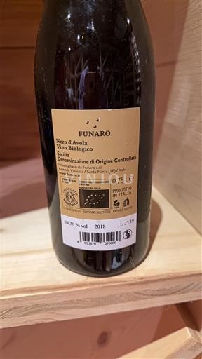 Sicile Sicilia Funaro Nero d'Avola 2018