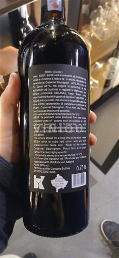 Rahovec Kosova Wine BESA 2018