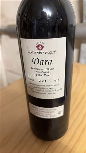 Katalonia Priorat Sangenís i Vaqué Dara 2001