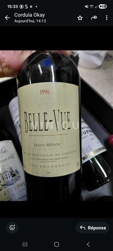 Bordeaux Haut-Médoc Château Belle-Vue 1996