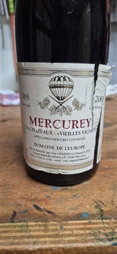 Burgundy Mercurey Domaine L'Europe Les Chazeaux - Vieilles Vignes 2005