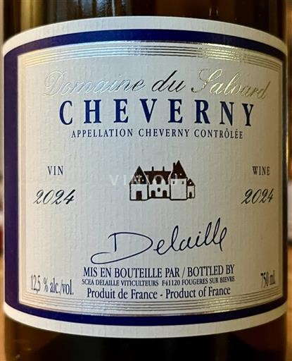 Rượu vang Blanc sec Delaille 2024 Pháp Thung lũng sông Loire Cheverny AOC