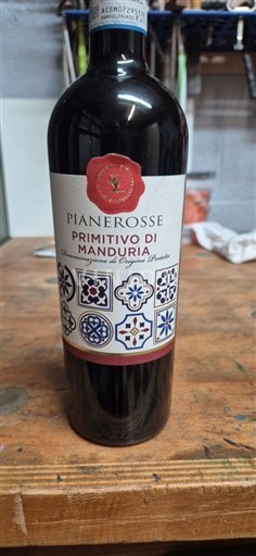 Apulien Primitivo di Manduria Pianerosse Icke årgångsbetecknad