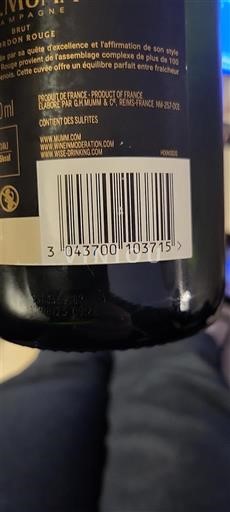 Champagne Mumm Cordon Rouge Icke årgångsbetecknad