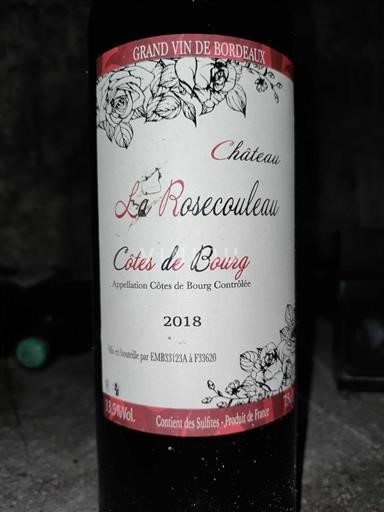 Burdeos Côtes-de-bourg Château La Rosecouleau 2018