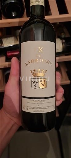 Бордо Го-Медок Château Larrivaux X de Larrivaux 2018