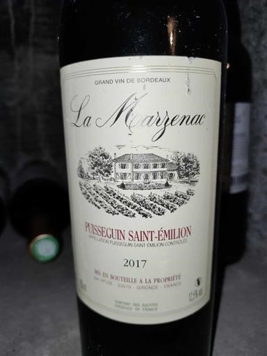 Bordeaux Puisseguin-saint-émilion La Marzézac 2017