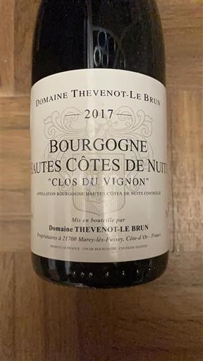Бургундія Не вказано Domaine Thevenot-Le Brun Clos du Vignon 2017