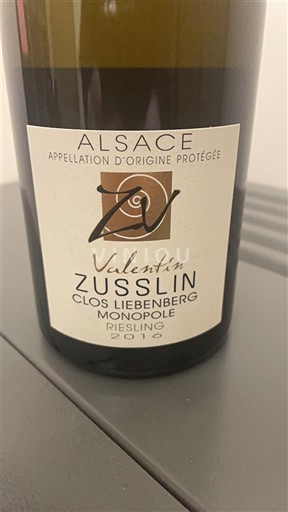Weine Blanc sec Clos Liebenberg Monopole Valentin Zusslin 2019 Frankreich Elsass Vin de France