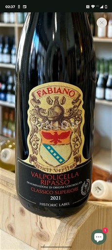 Vénétie Valpolicella Ripasso Fabiano Historic Label 2021
