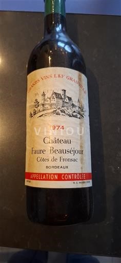 Bordeaux Fronsac Château Faure Beauséjour 1974