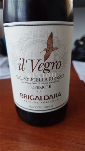 Vinhos Rouge sec il Vegro Brigaldara 2022 Itália Vêneto Valpolicella Ripasso DOC