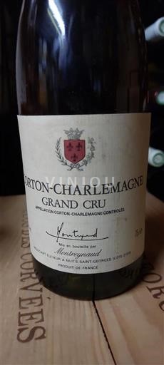 Burgundi Corton-Charlemagne Grand Cru Montagnac Millésime effacé Vieille bouteille Ei vuosikertaa