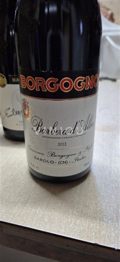 Vinhos Rouge sec Borgogno 2012 Itália Piemonte Barbera d'Alba DOC