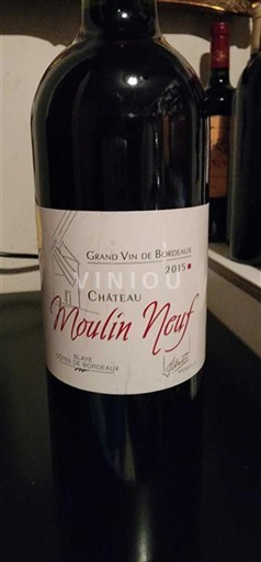 Bordeaux Bordeaux superiore Château Moulin Neuf 2015