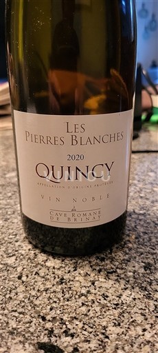 Vinos Blanc sec Les Pierres Blanches Cave Romane de Brinay 2020 Francia Valle del Loira Quincy AOC