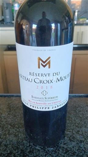 Bordeaux Bordeaux superiore Château Croix Mouton Réserve 2018