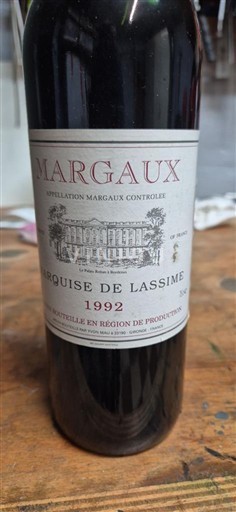 Bordéus Margaux Marquise de Lassime 1992