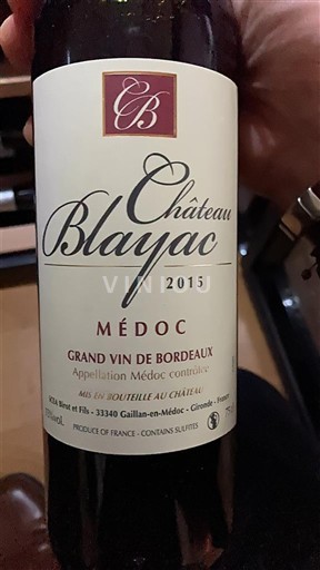 Burdeos Médoc Château Blayac 2015